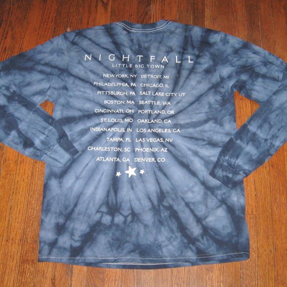 Little Big Town Tie Dye Long Sleeve Tee Shirt Sz Medium 100% Cotton Made Mexico - Picture 5 of 6